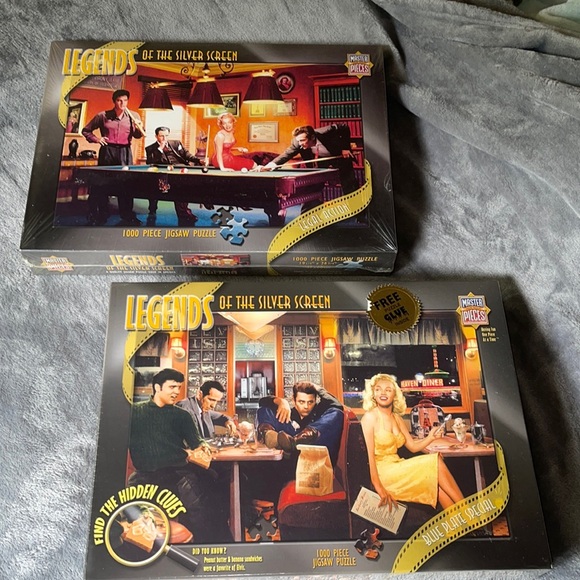 🆕 Two Vintage “Legends Of The Silver Screen” 1000 Piece Puzzles 🧩 - Picture 1 of 8